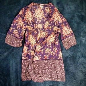 Knox Rose Floral Kimono Navy Blue